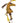 Hand Crafted Horse Head Small Rattle: Yellow w Beaded Eyes