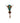 Native American Made Small Buffalo Rattle: Teal & Brown w Beaded Eyes