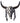 Native American Hand Painted Bison Skull w Leather Stars: Buffalo Star (Black & White)