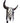 Native American Hand Painted Bison Skull w Leather Stars: Buffalo Star (Black & White)