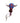 Native American Hand Made Mini Buffalo Rattle: Blue w Red Arrow