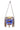 Native American Hand Made Large Beaded Bag: Buffalo on Periwinkle Background - Front View 