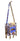 Native American Hand Made Large Beaded Bag: Buffalo on Periwinkle Background - Beaded Shoulder Strap View 