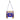 Native American Hand Beaded Square Bag: Dark Periwinkle Background w Geometric Design