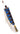 Native American Hand Beaded Sheath w Antique Knife: Blue White Heart & Cobalt Beads