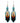 Native American Hand Beaded Earrings: Sky Blue Feathers