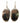 Native American Hand Made Silver Bear Paw Earrings w/ Colored Inlay