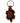 Native American Hand Beaded Turtle Keychain: Red w/ Brown & Black Shell