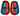 Native American Hand Beaded Post Style Earrings: Red, Black, & Blue Combo