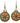 Native American Hand Beaded Earrings: Citrus Rounds