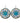 Native American Hand Made Beaded Earrings: Blue Flower Rounds