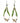 Native American Hand Beaded Earrings: Green w/ Mini Imitation Elk Teeth