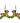 Native American Hand Beaded Earrings: Yellow & Green Ponies