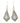 Native American Hand Made Silver Earrings w/ Larimar Stones