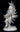 Side view of, "Little Fancy Dancer," cast paper sculpture by Patty Eckman which features a young Native American dancing in full regalia.