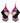 Native American Hand Beaded Earrings: Bright Magenta Ponies