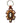 Native American Hand Beaded Turtle Keychain: Toasted Marshmallow