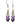 Native American Hand Beaded Earrings: Purple Feathers