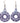 Native American Hand Beaded Earrings: Purple Glaze