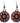 Native American Hand Beaded Earrings: Purple Sunset Rounds