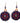 Native American Hand Beaded Earrings: Purple Sunset Rounds