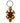 Native American Hand Beaded Turtle Keychain: Red w/ Black & Yellow Shell
