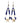 Native American Hand Beaded Earrings: Royal Blue w/ Mini Imitation Elk Teeth