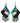 Native American Hand Beaded Earrings: Teal Ponies