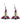 Native American Hand Beaded Earrings: Magenta & White Tipis