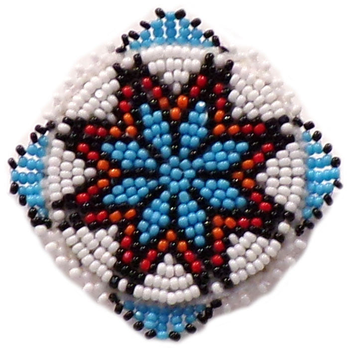 Native Long Pin Light Native American Hand Beaded Lapel Pin: Autumn Frost – Prairie Edge