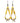 Native American Hand Beaded Earrings: Yellow w/ Mini Imitation Elk Teeth